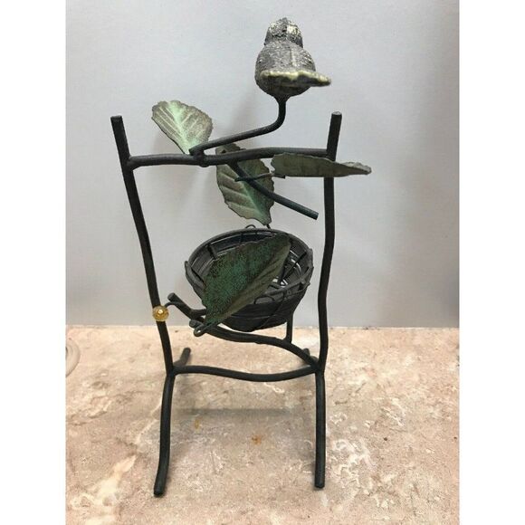Little BIRD on BRANCH with NEST metal Candle Votiv - Picture 4 of 5